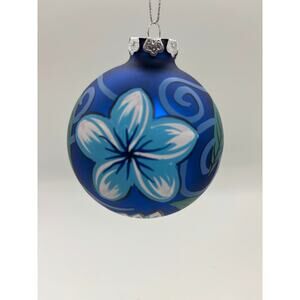 Vintage 2002 Island Heritage hand painted Christmas “Plumeria Winter” ornament